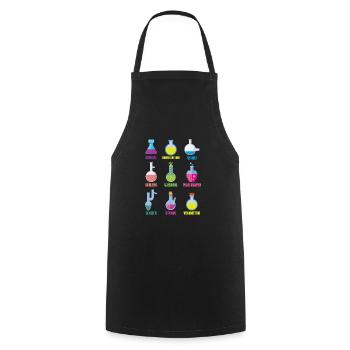 Laboratory flask chemistry chemist scientist - Cooking Apron - black - Front - AI Model Male 185 dark (185cm)