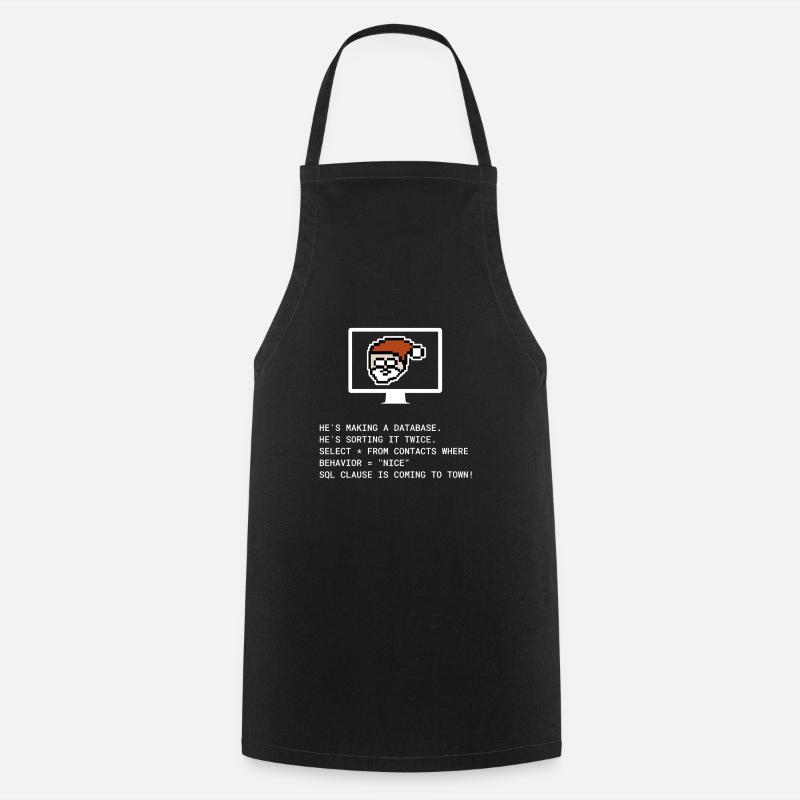 Christmas SQL Clause programmer IT gift - Cooking Apron - black