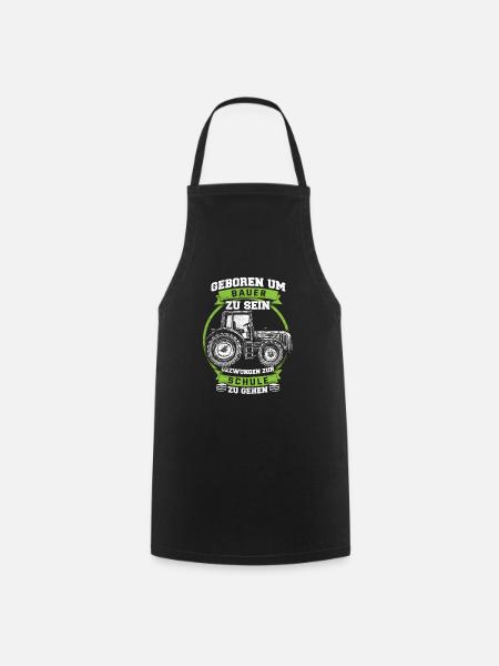 Farmer Tracktor Landwirtschaft Geschenk - Kochschürze - Schwarz