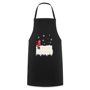 Joyeux noël, père noël, pipi, laid, christ - Tablier de cuisine - noir - Devant - AI Model Male 185 dark (185cm)