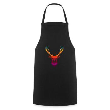 Abstract Colorful Deer Design - Cooking Apron - black - Front - AI Model Male 185 dark (185cm)