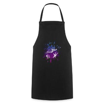 Universe - Galaxy with Astronaut - Cooking Apron - black - Front - AI Model Male 185 dark (185cm)