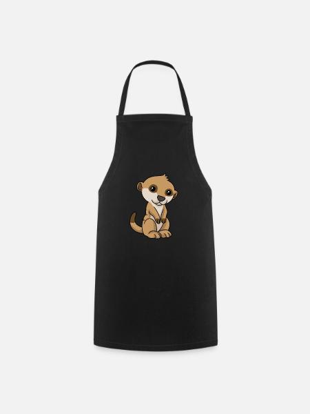 Cartoon meerkat meerkat - Cooking Apron - black