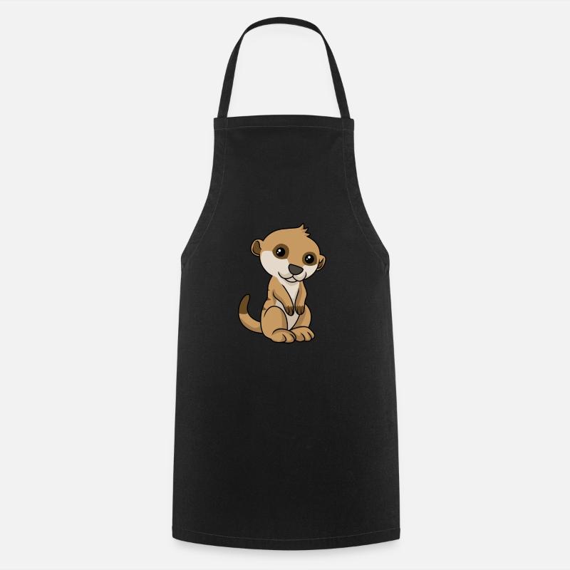 Comic Erdmännchen Meerkat - Kochschürze - Schwarz