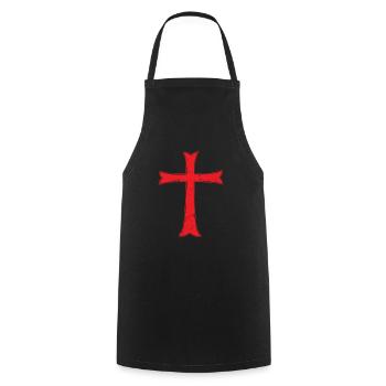 Templar cross crusader knight warrior of Christ - Tablier de cuisine - noir - Devant - AI Model Male 185 dark (185cm)