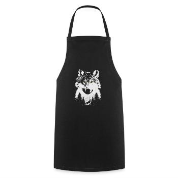 The wolf in the woods artistic nature novelty - Cooking Apron - black - Front - AI Model Male 185 dark (185cm)