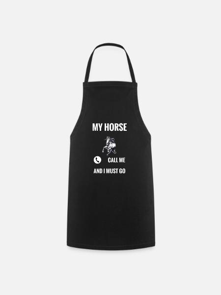 horse - Cooking Apron - black