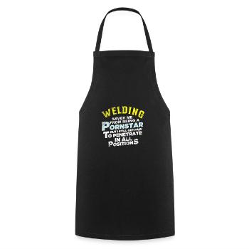 Soudeur soudeur cadeau drôle - Tablier de cuisine - noir - Devant - AI Model Male 185 dark (185cm)