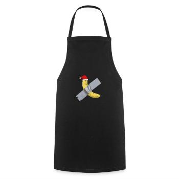 Banana Tape Christmas - Cooking Apron - black - Front - AI Model Male 185 dark (185cm)