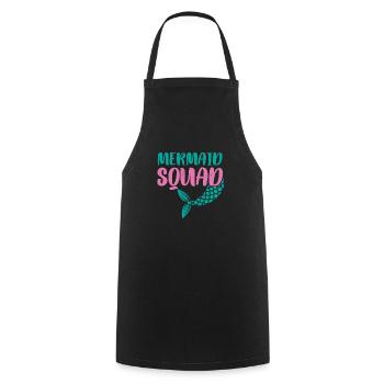 Drôle petite sirène femmes fille maman hommes anniversaire - Tablier de cuisine - noir - Devant - AI Model Male 185 dark (185cm)