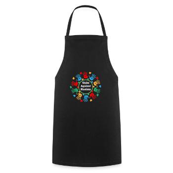 Against racism - Cooking Apron - black - Front - AI Model Male 185 dark (185cm)