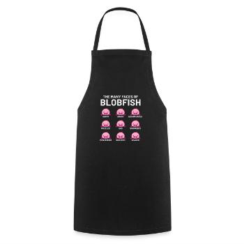 Funny blob fish blob mr man lady sayings - Cooking Apron - black - Front - AI Model Male 185 dark (185cm)