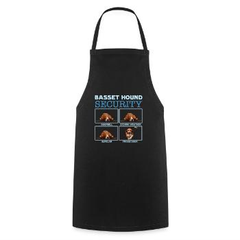 Basset Hound Security - Cooking Apron - black - Front - AI Model Male 185 dark (185cm)