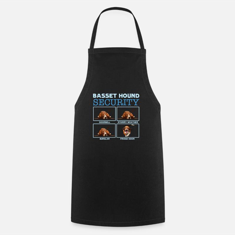 Basset Hound Security - Tablier de cuisine - noir
