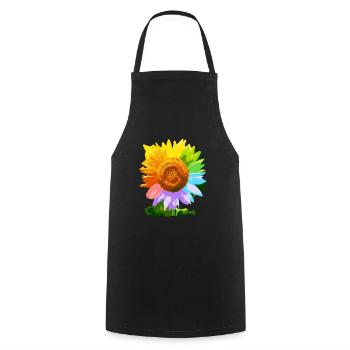 Art de tournesol mignon - Tablier de cuisine - noir - Devant - AI Model Male 185 dark (185cm)