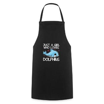 Just A Girl Who Loves Dolphins Cute Blue Dolphin - Cooking Apron - black - Front - AI Model Male 185 dark (185cm)