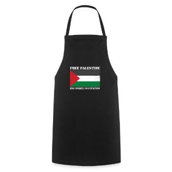 Intifada palestine gratuite - Tablier de cuisine - noir - Devant - AI Model Male 185 dark (185cm)