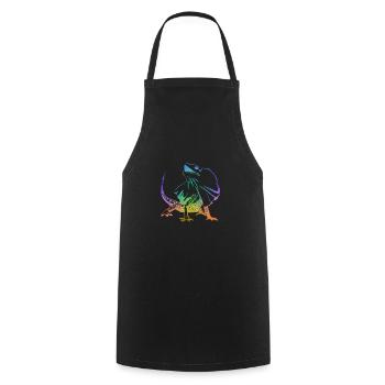 Collared Lizard Frilled Neck Lizard Outline - Cooking Apron - black - Front - AI Model Male 185 dark (185cm)