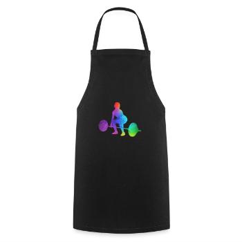 Fille haltérophile haltérophilie femmes - Tablier de cuisine - noir - Devant - AI Model Male 185 dark (185cm)