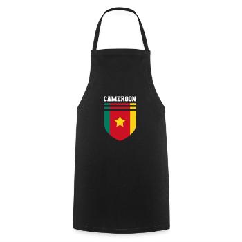 Drapeau du Cameroun - Tablier de cuisine - noir - Devant - AI Model Male 185 dark (185cm)