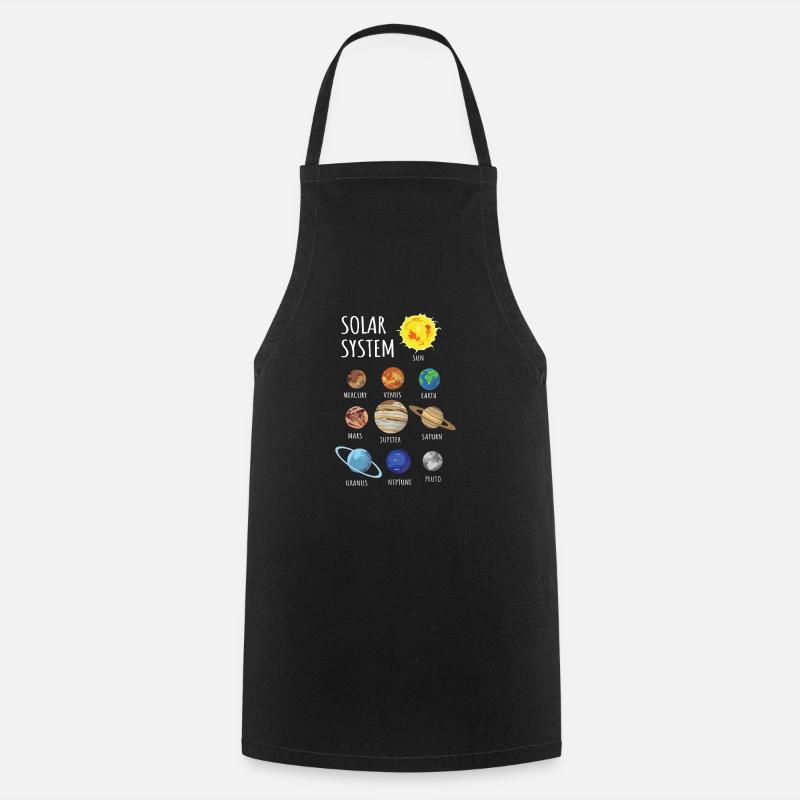Planètes univers - Tablier de cuisine - noir