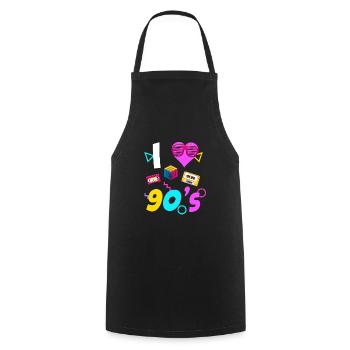 90s 90s 80s 80s - Cooking Apron - black - Front - AI Model Male 185 dark (185cm)