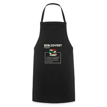 Bibliovert Livres Humour Lecteurs Rat de bibliothèque Humour - Tablier de cuisine - noir - Devant - AI Model Male 185 dark (185cm)