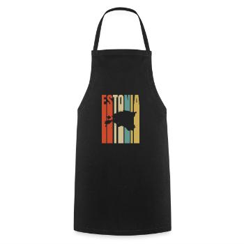 Estonie - Tablier de cuisine - noir - Devant - AI Model Male 185 dark (185cm)