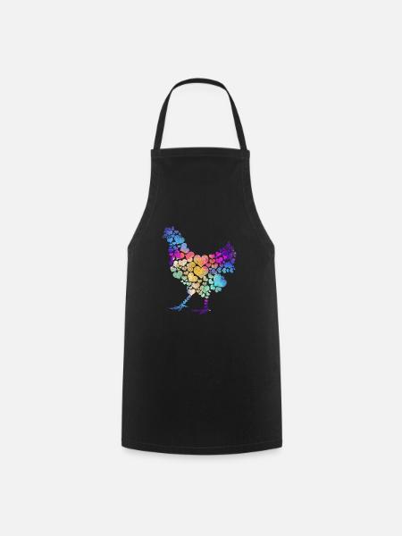 Huhn Liebe Geschenk - Kochschürze - Schwarz
