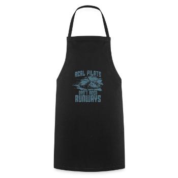 real pilots don't need runways helicopter pilot - Cooking Apron - black - Front - AI Model Male 185 dark (185cm)