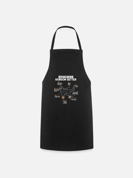 Anatomy Of A Gordon Setter Funny Dog Owner Gift - Cooking Apron - black