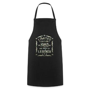 Born 1980 Born 1980 Gift - Cooking Apron - black - Front - AI Model Male 185 dark (185cm)
