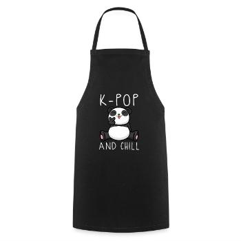 kpop, panda, korea, geschenkidee, koreanisch - Kochschürze - Schwarz - Vorne - AI Model Male 185 dark (185cm)