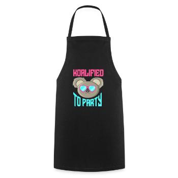 Cute koala graphic Australia retro party - Cooking Apron - black - Front - AI Model Male 185 dark (185cm)