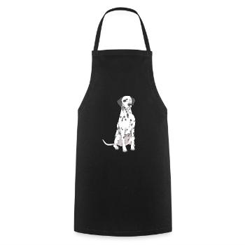 Dalmatiner Hund - Kochschürze - Schwarz - Vorne - AI Model Male 185 dark (185cm)