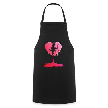 Broken heart this Valentine print. - Kochschürze - Schwarz - Vorne - AI Model Male 185 dark (185cm)