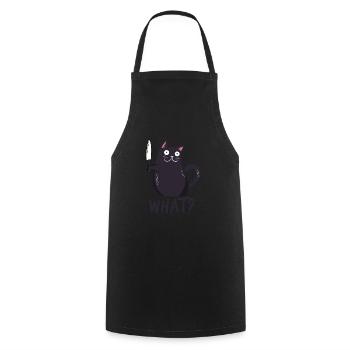 Katze - Kochschürze - Schwarz - Vorne - AI Model Male 185 dark (185cm)