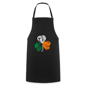 Ireland home shamrock - Cooking Apron - black - Front - AI Model Male 185 dark (185cm)