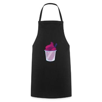 Slush Eis rotes Slush mit Strohhalm - Kochschürze - Schwarz - Vorne - AI Model Male 185 dark (185cm)