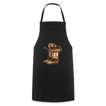 Cowboy Rodeo Cowboyhut - Kochschürze - Schwarz - Vorne - AI Model Male 185 dark (185cm)