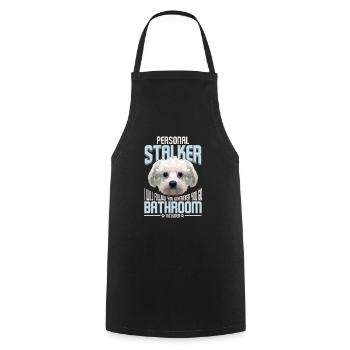 Chien harceleur graphique graphique maltais têtu - Tablier de cuisine - noir - Devant - AI Model Male 185 dark (185cm)