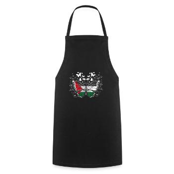 Palestine Butterflies Love - Tablier de cuisine - noir - Devant - AI Model Male 185 dark (185cm)