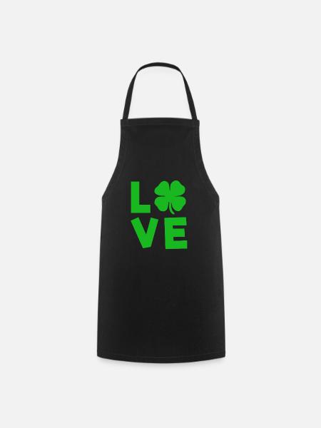 St Patricks day love - Cooking Apron - black