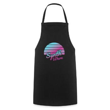synth wave music lover - Cooking Apron - black - Front - AI Model Male 185 dark (185cm)