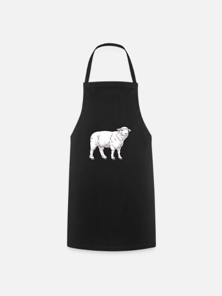 Moutons domestiques dessinés - Tablier de cuisine - noir