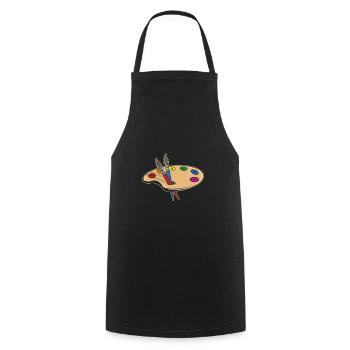 Color palette artist or painter gift - Cooking Apron - black - Front - AI Model Male 185 dark (185cm)