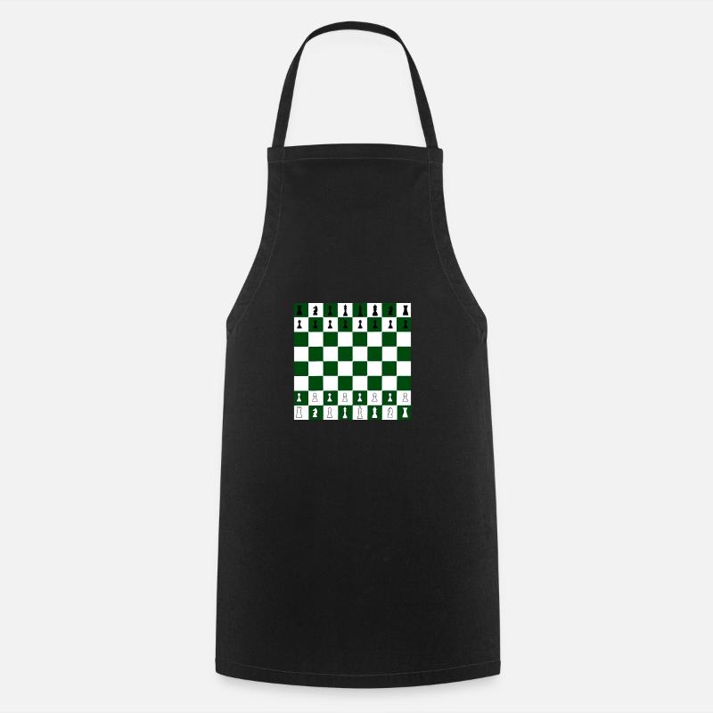 Échecs jeu d'échecs échiquier - Tablier de cuisine - noir