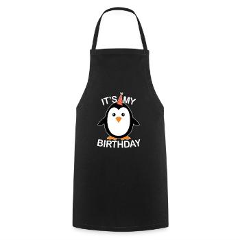 Its My Birthday Penguin - Tablier de cuisine - noir - Devant - AI Model Male 185 dark (185cm)