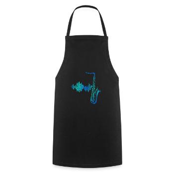 Saxophon musicien jazz - Tablier de cuisine - noir - Devant - AI Model Male 185 dark (185cm)
