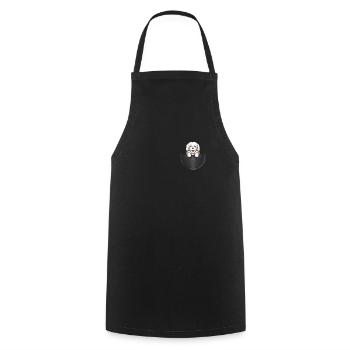 Chien bichon havanais dans la poche de poitrine - Tablier de cuisine - noir - Devant - AI Model Male 185 dark (185cm)